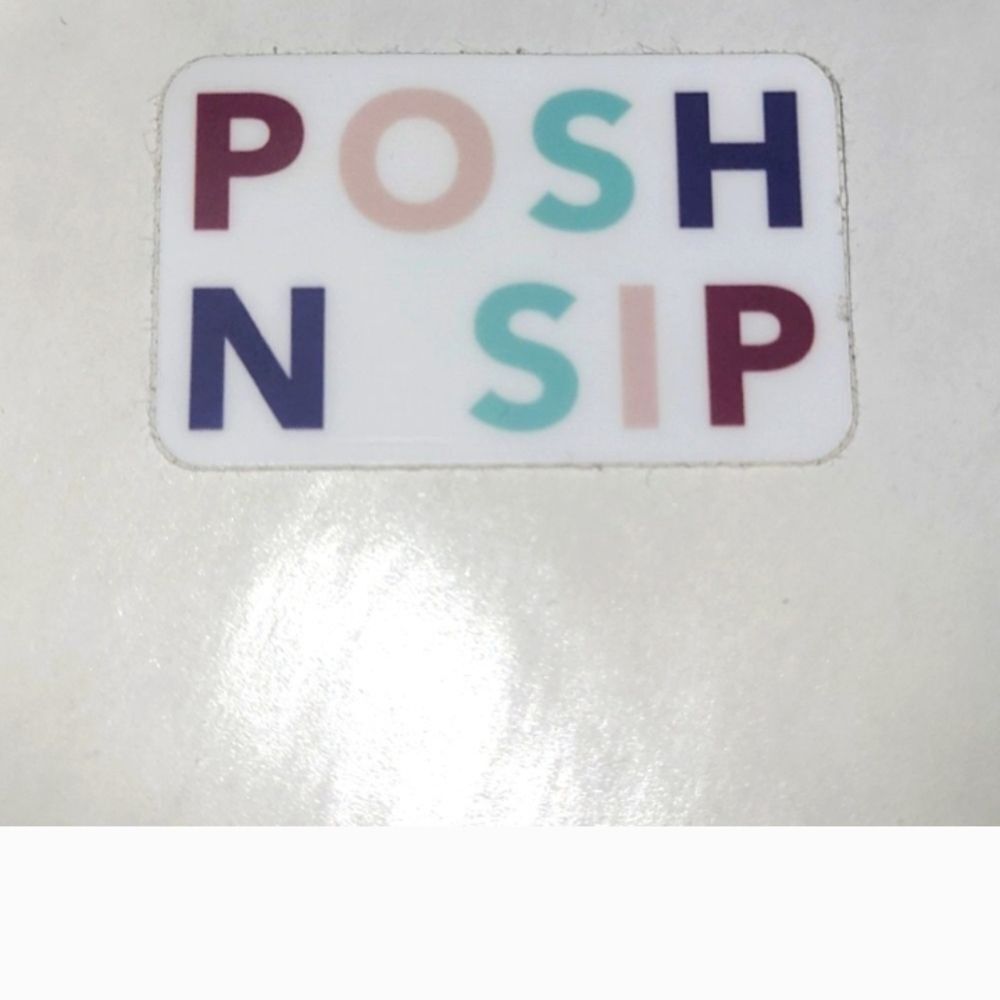 Colorful Posh N Sip Sticker Poshmark Merch swag perfectly Fest Sold Out Rare